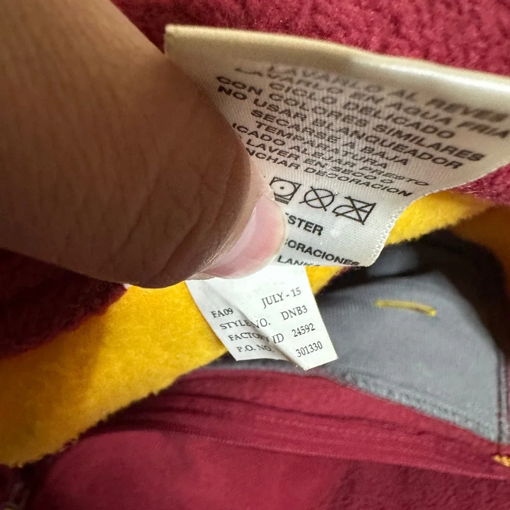 Vintage NFL Washington Redskins Full Zip Fleece Jacket XL Burgundy Yellow Retro